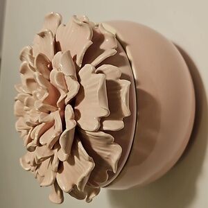 Pink Flower Ceramic Trinket Dish
